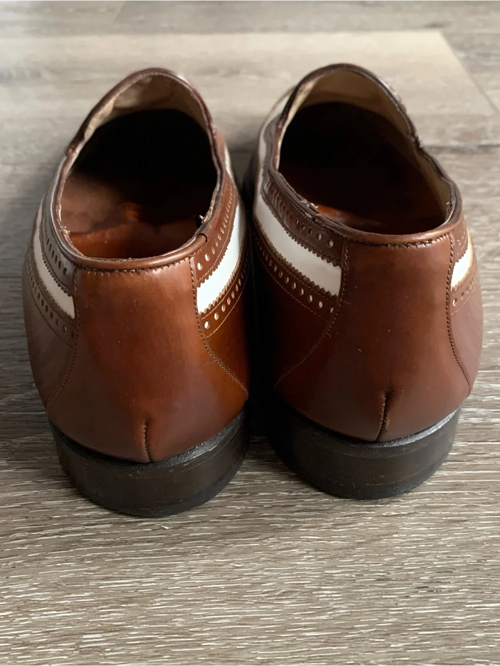 Johnston & Murphy Aristocraft Men’s Brown and White Tassel Loafers Size 8.5